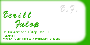 berill fulop business card