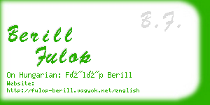 berill fulop business card